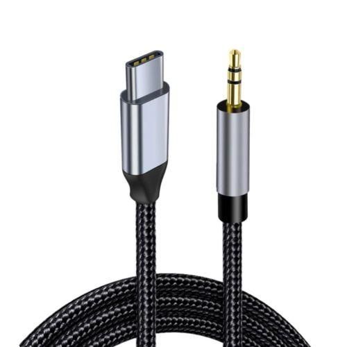 Auxillary Audio 3.5mm jack to Type C cable.