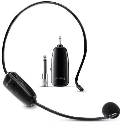 Wireless Microphone Headset, UHF Wireless Headset Mic System, 160ft Range, for Speakers, Voice Amplifier, PA System