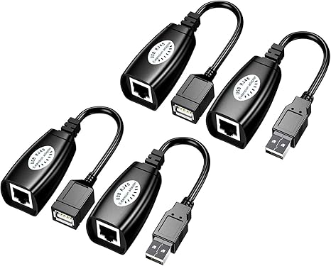 USB RJ45 Extender Over Cat5,Cat5e,Cat6,Cat7,Cat8 Cable Extension Cable Connector Adapter - 2 Pairs