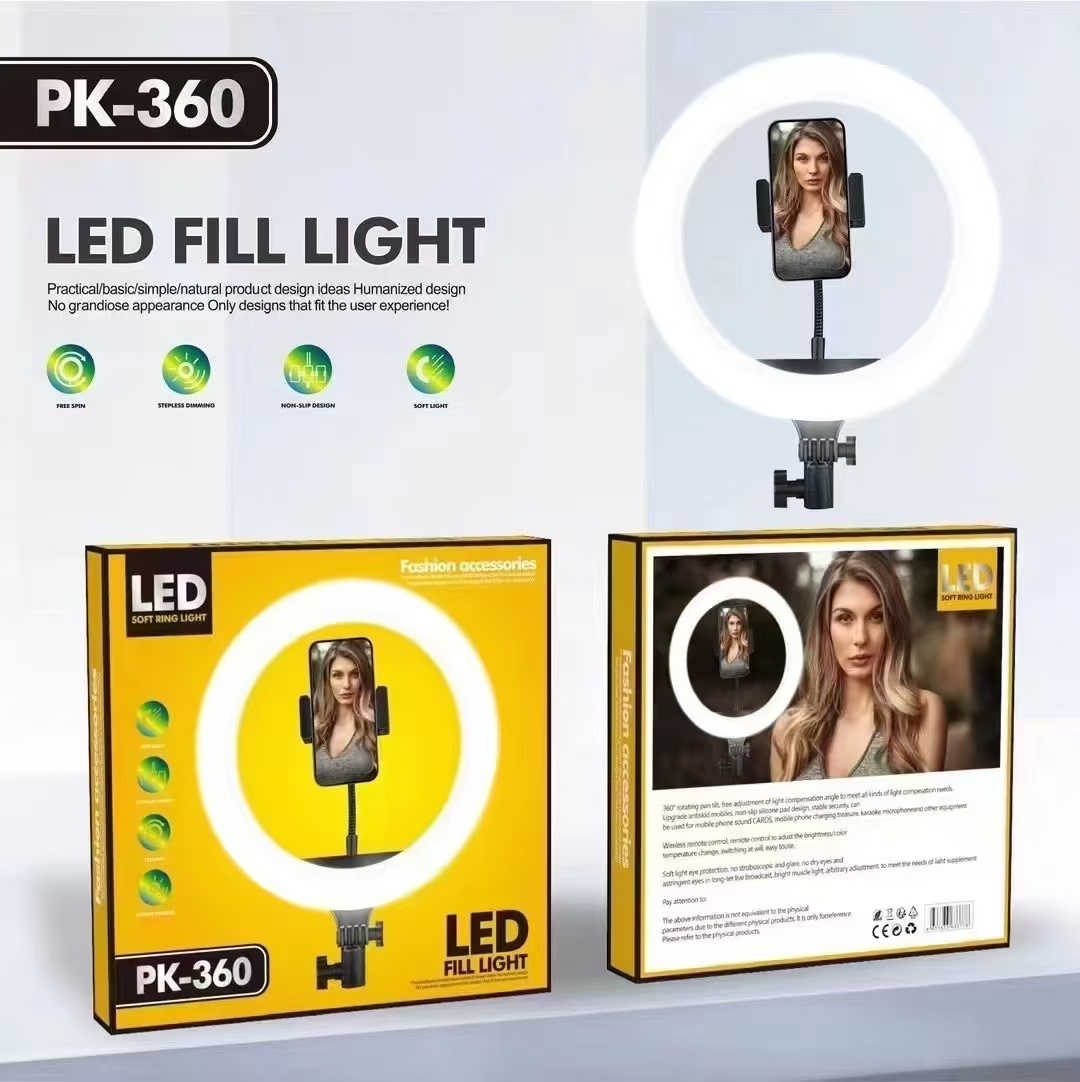 Ringlight 14'' Plokama  with 1.5m'' Tripod Stand and Phone Holder, Dimmable LED Phone Ringlight for Makeu  Video Recording Photography, Circle Lighting for All Cell Phones&Lightweight Cameras