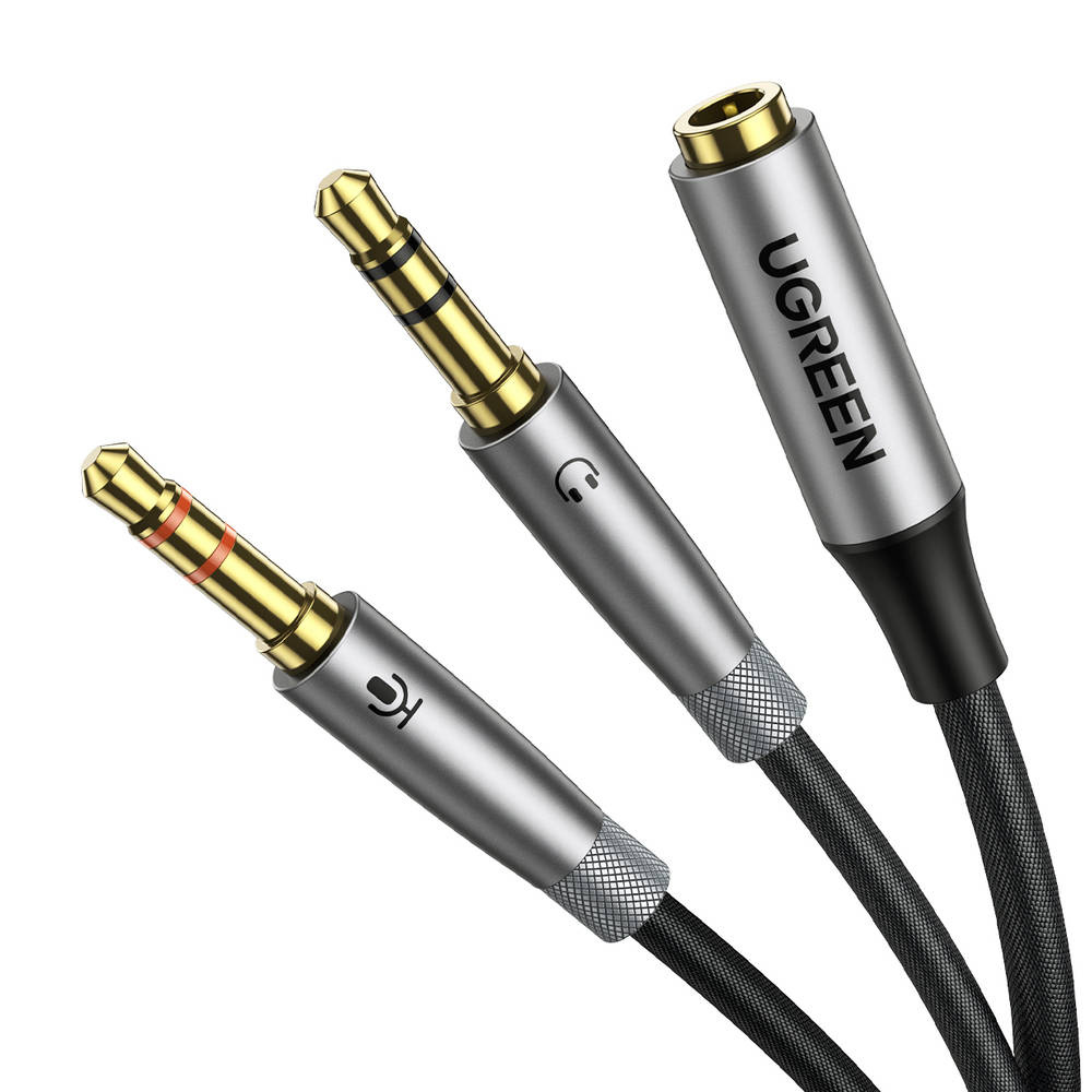 Headphone Splitter for PC 3.5mm Female to Dual 3.5mm Male Mic Audio Stereo
