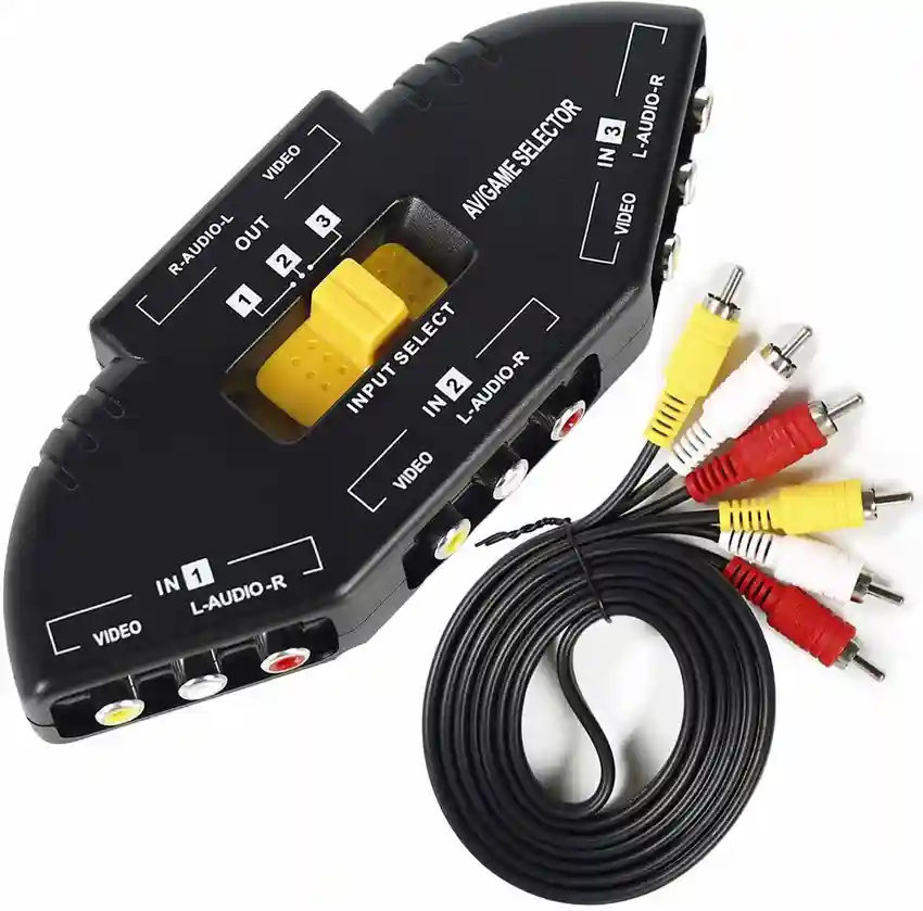 4Way Audio Video RCA Switch Selector Splitter Box