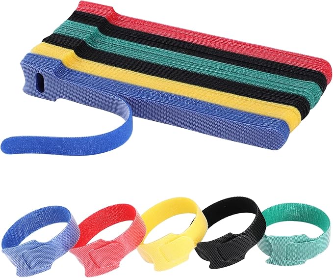 6 Inch Cable Ties Reusable Multi-Purpose Wire Ties Cord Organizer Adjustable Cable Management 7 Colors
