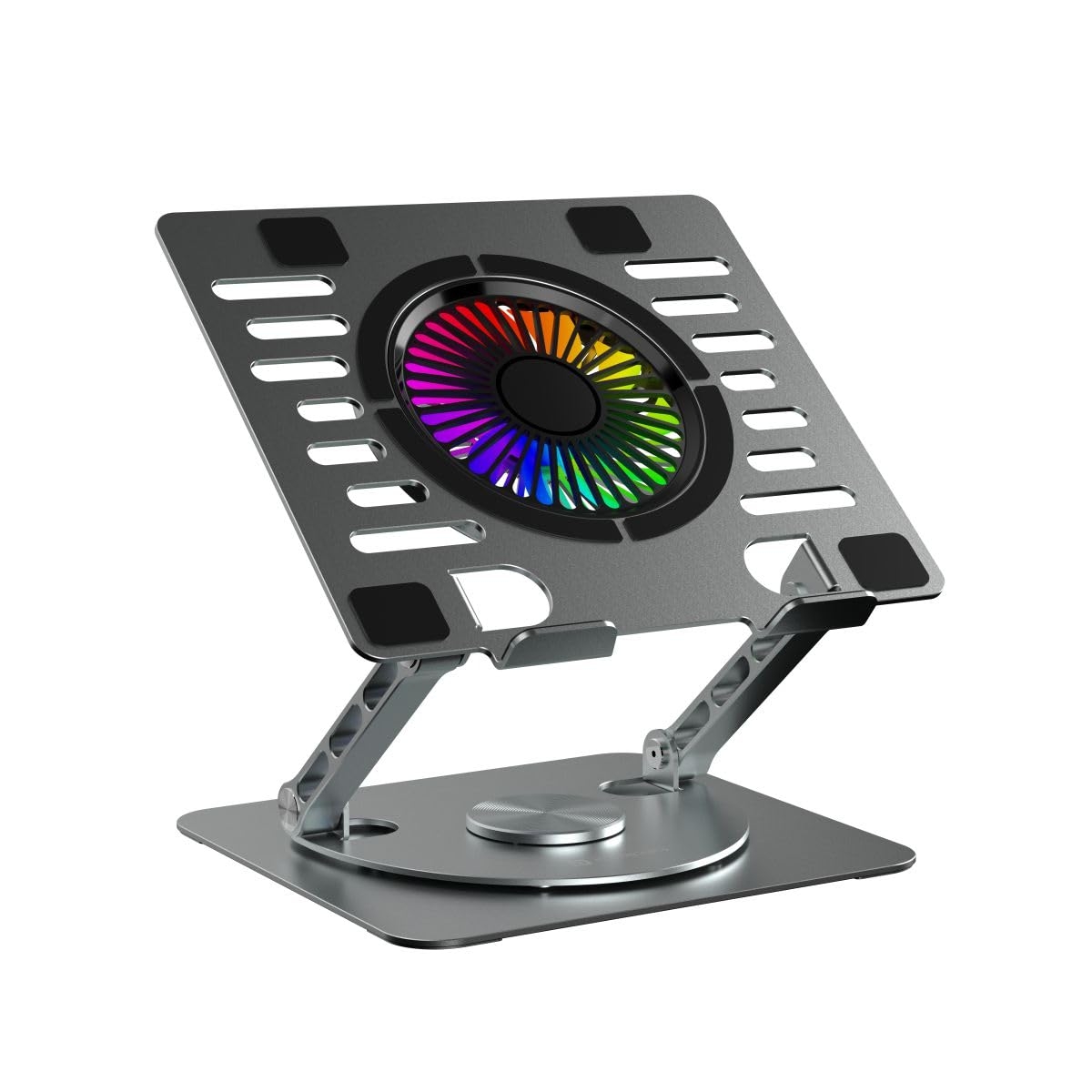 Laptop Stand adjustible with 360° Rotating Base and fan.