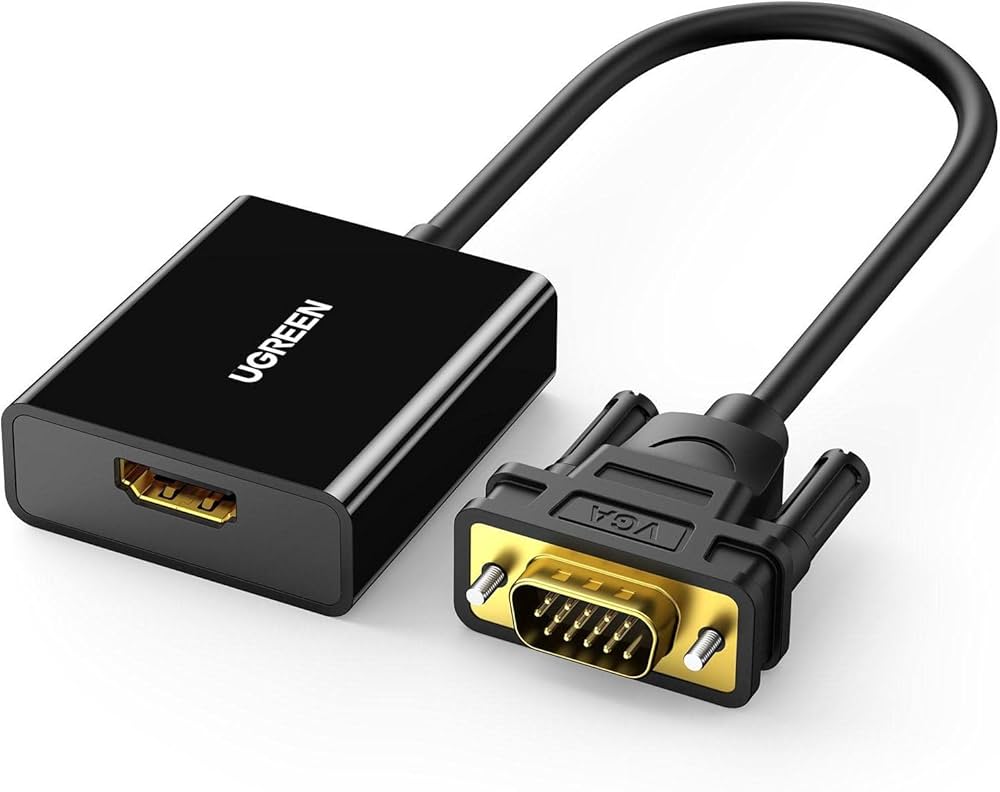 VGA TO HDMI Adapter 1080P Uni-Directional Female to Male Converter with 3.5mm Audio Jack
