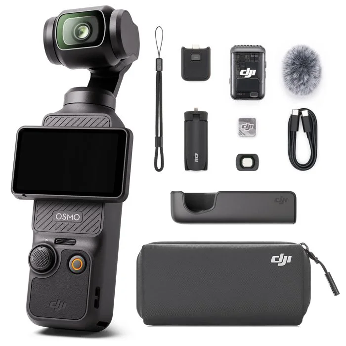 DJI Osmo Pocket 3 Creator Combo, 1'' CMOS, 4K Resolution/120fps Vlog Camera, 3-Axis Stabilization, Face/Object Tracking, Mic Included for Clear Sound, Digital Camera for YouTube