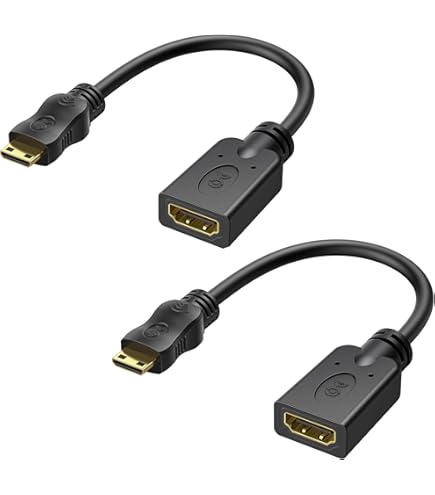 Mini HDMI to HDMI Adapter, Flex Cable 10cm