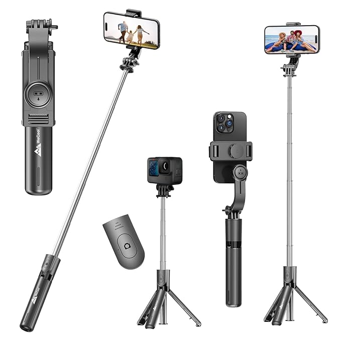 R1 Selfie Stick Tripod, 3-in-1 Multifunctional Design,Portable & Lightweight Phone Tripod for Vlogging, Photography, iPhone & Android Smartphones