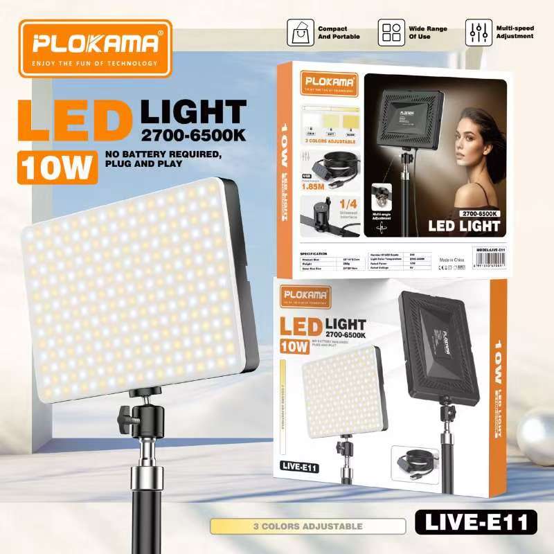 Fillight E-11 LED Video Light Kit,11 inches Studio Light, 2800-6500K Dimmable Photography Lighting Kit with Tripod Stand for Video Recording & Streaming