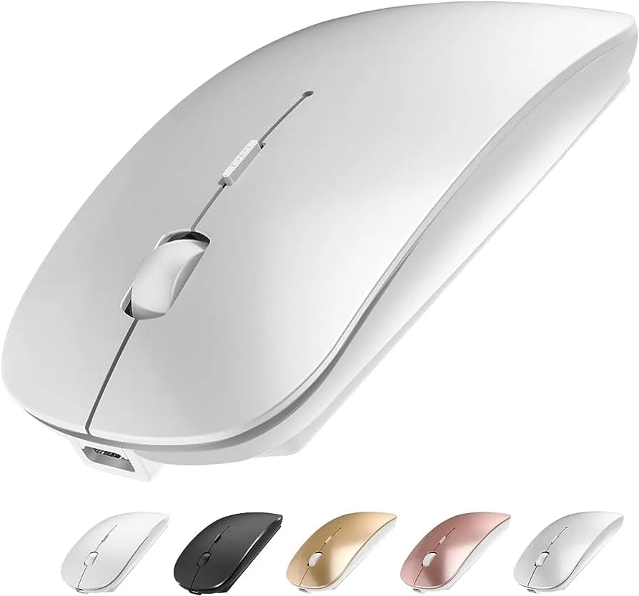 Bluetooth Mouse,Rechargeable mouse Wireless mouse for all Computers,Bluetooth 5.2 + 3.0 +2.4G USB Receiver