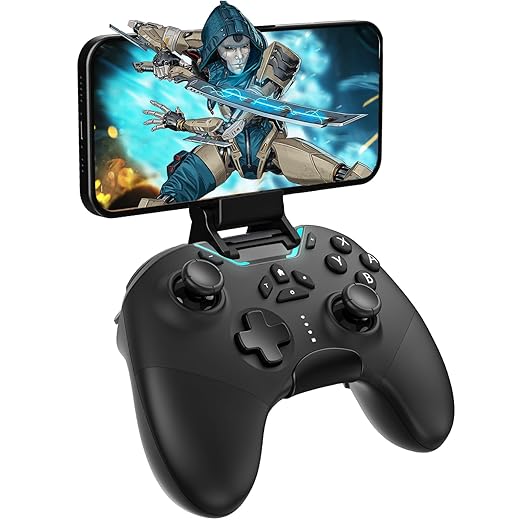 Bluetooth Gamepads, Controller for Switch,PC,iPhone,Android,TV,Steam, Pro Wireless Game Controller Remote Gamepad with Phone Clip with Hall Joystick,Lock Speed,6-Axis Gyro,Dual Motors,Turbo,Macro
