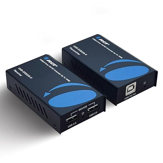 USB 2.0 Over Ethernet Cat5e,6 Extender LAN Upto 330 Feet - Extends 2 Ports USB-A Signal Over LAN Ethernet - Power Over Cable for Long Distance Extension Supports All Operating System