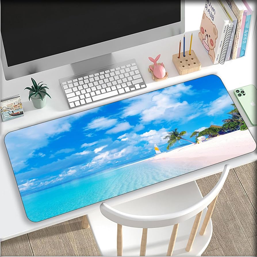 Gaming Nature Beach Mouse Pad Large Computer Keyboard Carpet Mesa Game Room Accessories 400x900mm