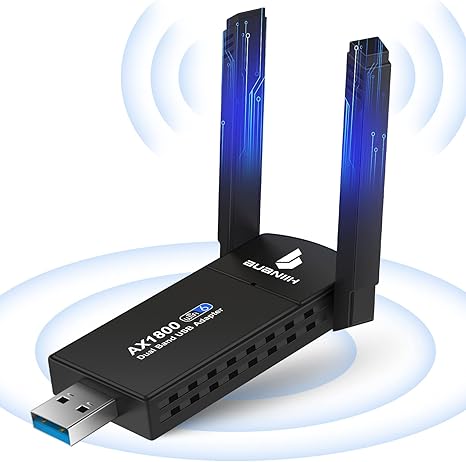 WiFi USB Extender Adapter for PC,USB WiFi Adapter for Desktop PC,1800Mbps Dual Band 2.4G & 5G,Dual 5dBi Antennas High Gain 802.11AC,Stable Transmission,Smoother Online Videos&Games,Supports Win 7,8,8.1,10,11